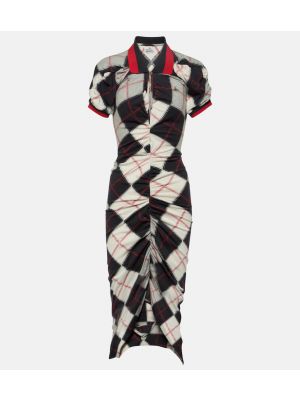 Vestido midi de algodón con estampado de rombos Vivienne Westwood