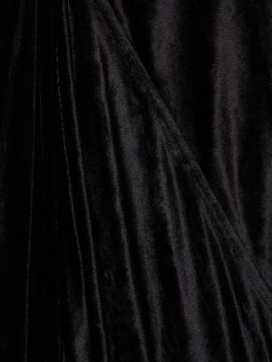 Aksamitna sukienka długa z dekoltem w serek drapowana Rick Owens czarna