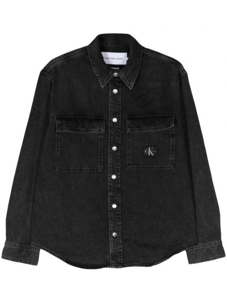 Džinsa krekls Calvin Klein Jeans melns