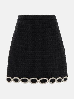 Φούστα mini tweed Valentino μαύρο