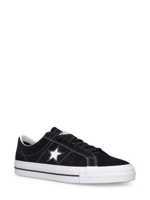 Csillag mintás szarvasbőr sneakers Converse One Star fekete