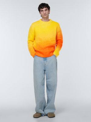 Moherowy sweter gradientowy Erl pomarańczowy