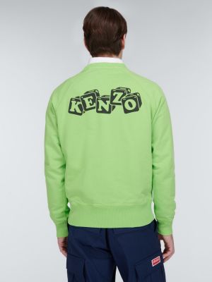 Bluza bawełniana z nadrukiem Kenzo zielona