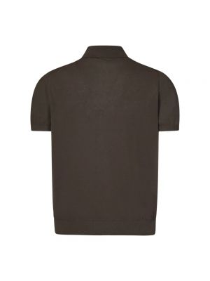 Camisa con botones de algodón de tela jersey Malo marrón