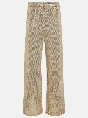 Rovné kalhoty s vysokým pasem relaxed fit Dodo Bar Or zlaté