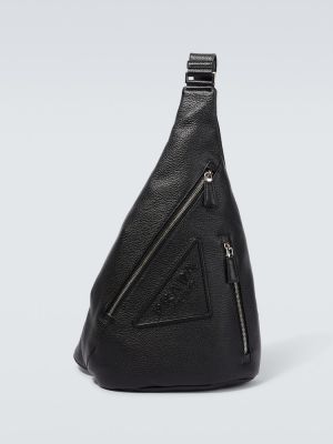 Kožený batoh Prada černý