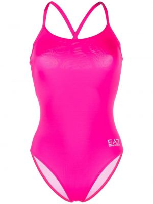 Einteiliger badeanzug mit print Ea7 Emporio Armani pink