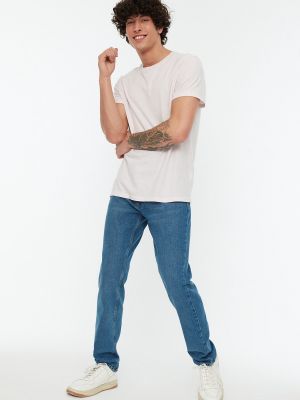 Proste jeansy Trendyol niebieskie