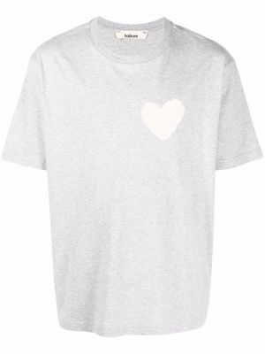 Camiseta con estampado con corazón Haikure gris