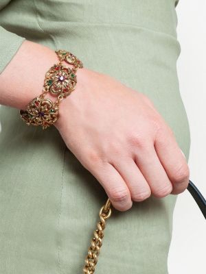 Geblümt armband mit kristallen Susan Caplan Vintage gold
