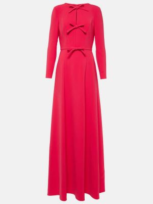 Robe longue en crêpe Carolina Herrera rouge