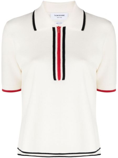 Stribet poloshirt Thom Browne hvid