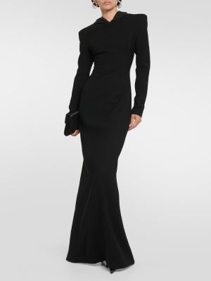 Maksi haljina s kapuljačom Mã´not crna