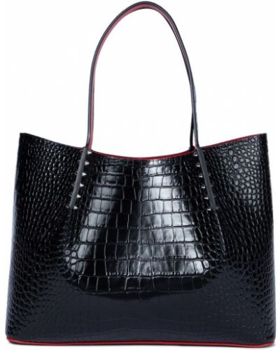 Borsa shopper di pelle con borchie Christian Louboutin