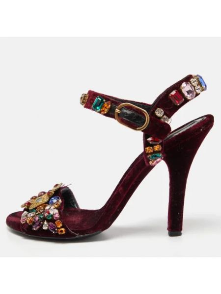 Sandalias de terciopelo‏‏‎ Dolce & Gabbana Pre-owned granate