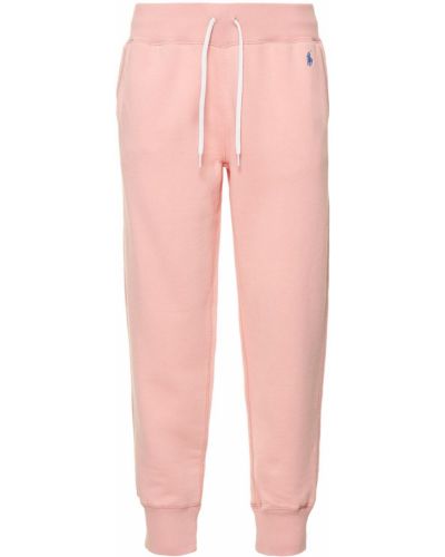 Spodnie sportowe z dżerseju Polo Ralph Lauren różowe