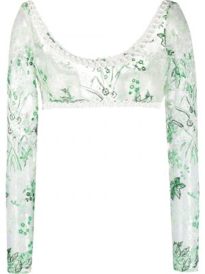 Floral crop top Giambattista Valli grønn