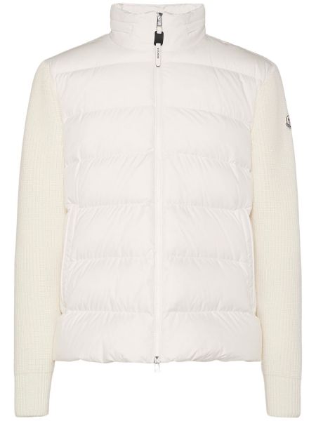 Dun ull cardigan Moncler hvit