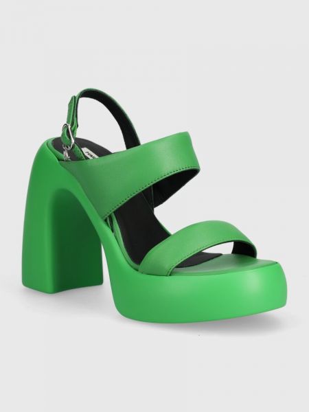 Sandały skórzane Karl Lagerfeld zielone