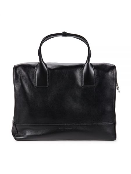 Кожаная спортивная сумка Bottega Veneta черная
