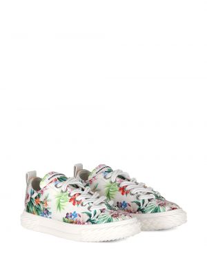 Sneakersy w kwiatki z nadrukiem Giuseppe Zanotti białe