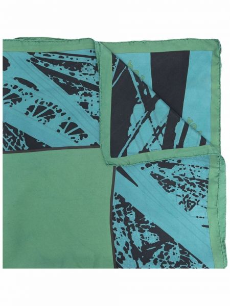 Bufanda de seda con estampado con estampado abstracto Hermès verde