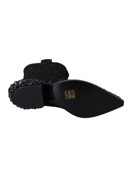 Botas de agua de encaje de cristal Dolce & Gabbana negro