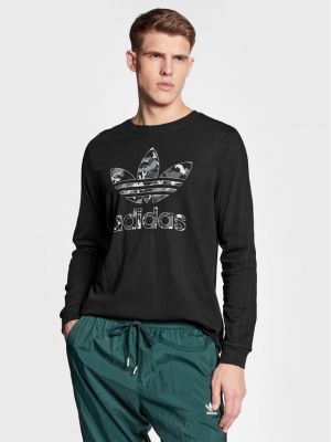 Μακρυμάνικη μπλούζα Adidas μαύρο
