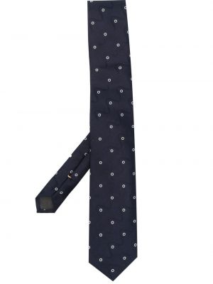 Копринена вратовръзка с принт с абстрактен десен Canali синьо
