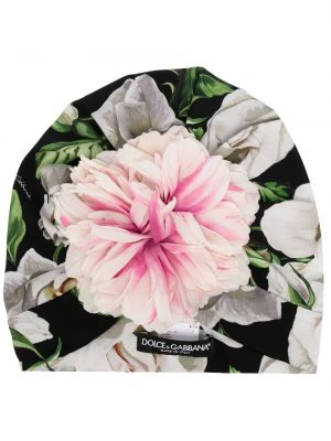 Gorra de flores con estampado Dolce & Gabbana negro