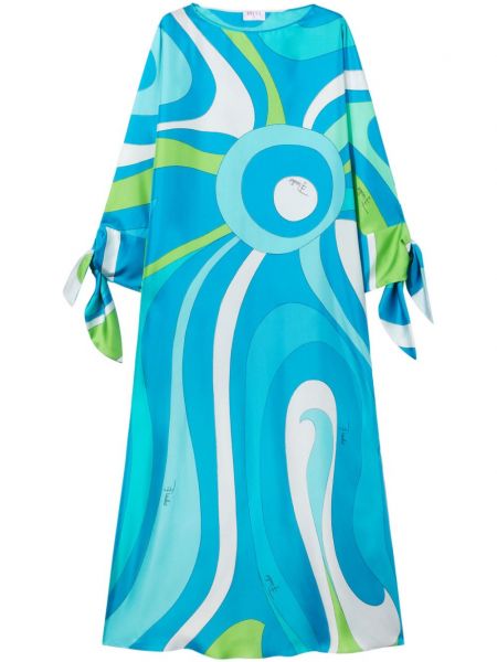 Svilena haljina s printom Pucci plava