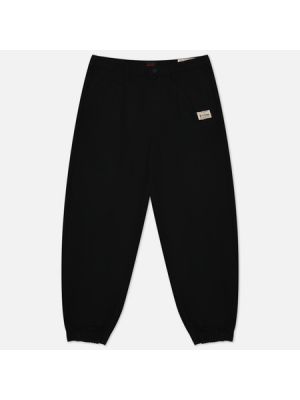 Плетеные брюки с аппликацией Evisu черные