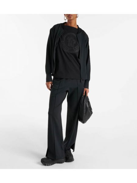 Camiseta de algodón de tela jersey Moncler negro