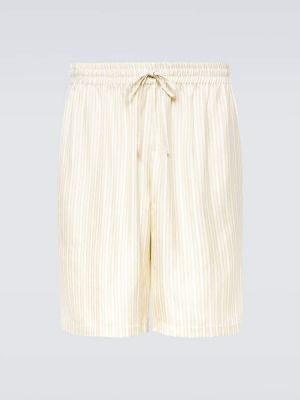 Prugaste svilene bermuda kratke hlače Le Kasha žuta