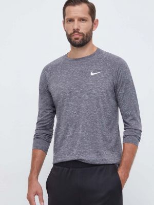 Меланж тениска с дълъг ръкав с принт с дълъг ръкав Nike сиво