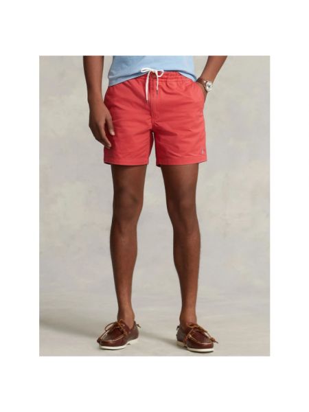 Pantalones cortos de algodón Polo Ralph Lauren rojo