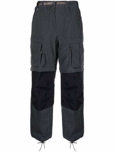 Pantalones rectos sin mangas con cremallera con capucha Nike gris
