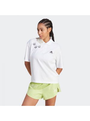 Relaxed fit siuvinėtas polo marškinėliai Adidas Sportswear