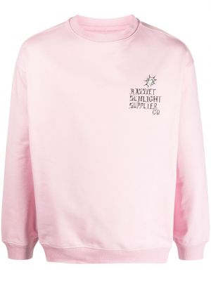 Raštuotas medvilninis džemperis Paccbet rožinė