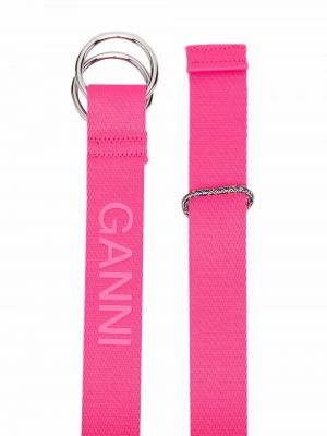 Cinturón con bordado Ganni rosa