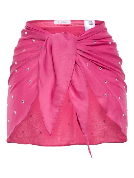 Φούστα mini με πετραδάκια Oséree ροζ