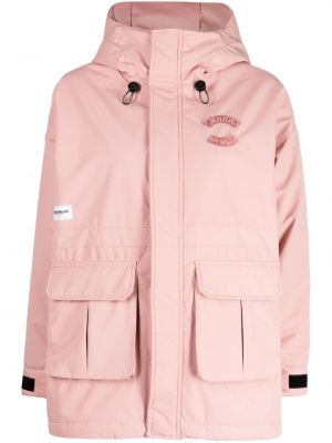 Péřová bunda s kapucí :chocoolate růžová