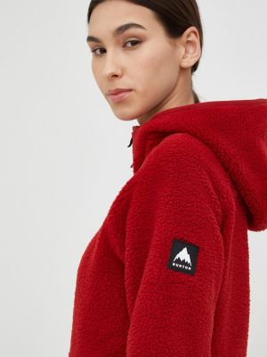 Burton sportos pulóver Minxy piros, női, sima, kapucnis