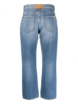 Zvonové džíny s oděrkami Semicouture modré