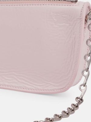 Δερμάτινη τσάντα ώμου Burberry ροζ