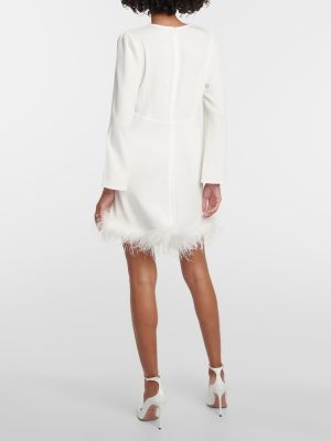 Mini vestido con plumas de plumas Rixo blanco