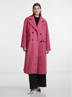 Μάλλινο παλτό Yas ροζ