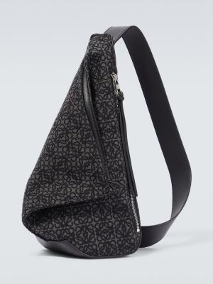 Crossbody torbica iz žakarda Loewe črna