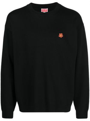 Geblümt sweatshirt mit rundem ausschnitt Kenzo schwarz