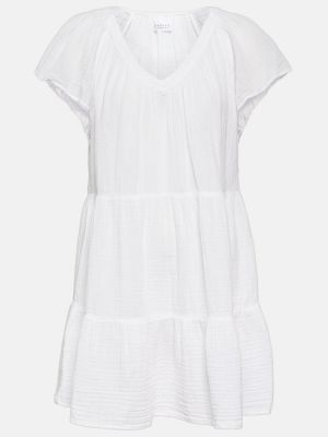 Βαμβακερή βελούδινη φόρεμα Velvet λευκό